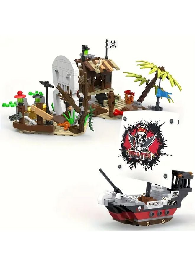 Adventure Building Blocks Set Model 88037 497Pcs Island Shipyard Scene with Shark - Image 3